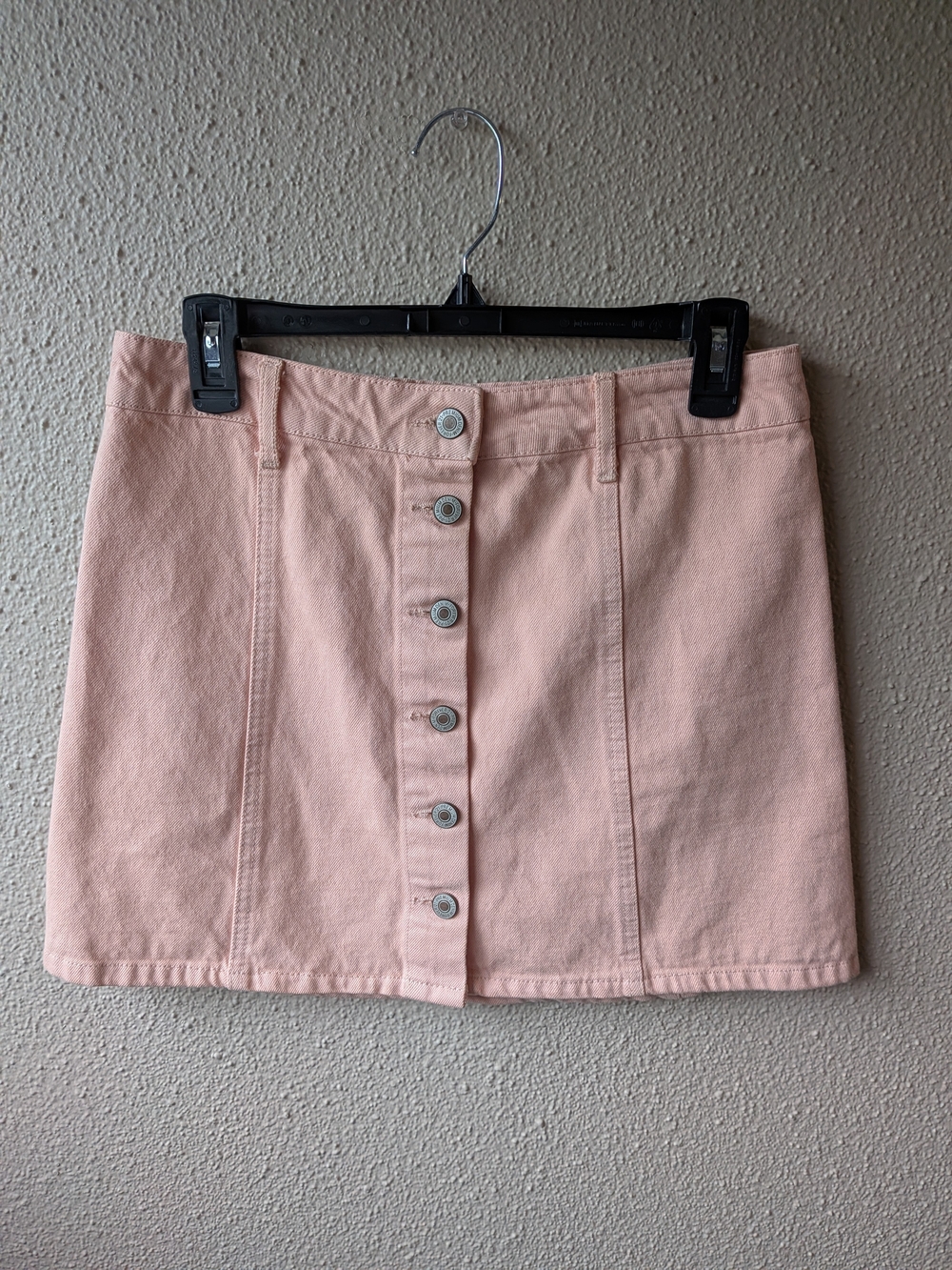 Forever 21 Soft Blush Pink Button-Front Mini Skirt